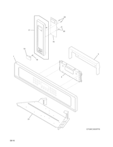 Control Panel Diagram and Parts List for FGMC3065PFE  Frigidaire Microwave Oven Combo