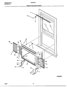 Window Mounting Parts Diagram and Parts List for 5339000  Frigidaire Air Conditioner