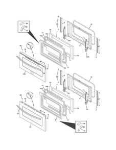 Doors Diagram and Parts List for FGEF306TMFF  Frigidaire Range