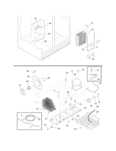 System Diagram and Parts List for FFHS2312NS2  Frigidaire Refrigerator