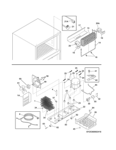 System Diagram and Parts List for FGTR1845QE1  Frigidaire Refrigerator