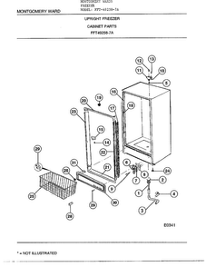 Upright Freezer/cabinet Parts Diagram and Parts List for 49258-7A  Frigidaire Freezer