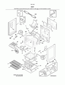 Body Diagram and Parts List for 79074232314  Kenmore Range