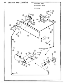 Console And Controls Diagram and Parts List for 7507A  Frigidaire Dryer