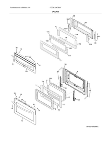 Doors Diagram and Parts List for FGGF304DPFF  Frigidaire Range