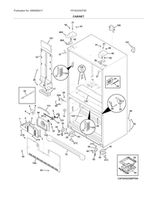 Cabinet Diagram and Parts List for FFHG2250TS0  Frigidaire Refrigerator