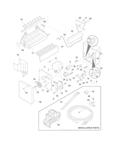 Ice Maker Diagram and Parts List for FGHC2355PF7  Frigidaire Refrigerator