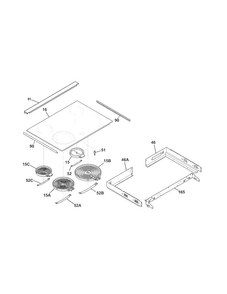 Main Top Diagram and Parts List for FFED3025PSA  Frigidaire Range