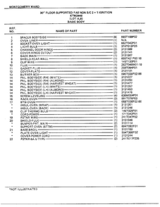 30" Floor Supported Gas Basic Body Page 2 Diagram and Parts List for 2448A  Frigidaire Range