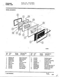 Frigidaire Range-gas Page 7 Diagram and Parts List for 2281  Frigidaire Range