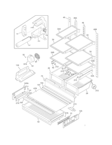 Shelves Diagram and Parts List for FPHB2899PF2  Frigidaire Refrigerator