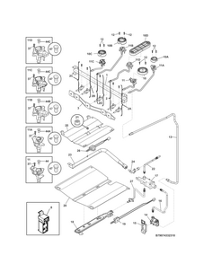 Burner Diagram and Parts List for 79074334311  Kenmore Range
