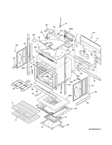 Lower Oven Diagram and Parts List for 79049442412  Kenmore Wall Oven