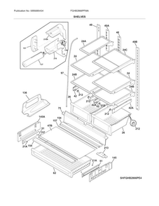 Shelves Diagram and Parts List for FGHB2866PFMA  Frigidaire Refrigerator