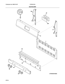 Backguard Diagram and Parts List for FCRG3015ABA  Frigidaire Range