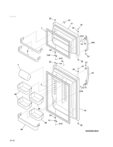 Doors Diagram and Parts List for 25362112018  Kenmore Refrigerator