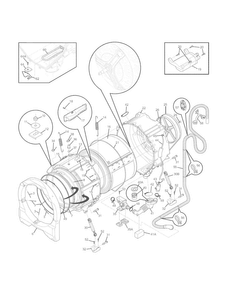Motor/tub Diagram and Parts List for FAFS4073NW0  Frigidaire Washer