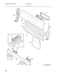 Backguard Diagram and Parts List for FCRE308CASC  Frigidaire Range