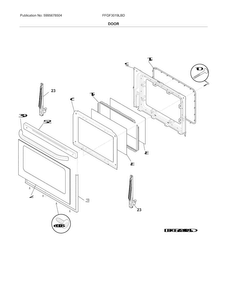 Door Diagram and Parts List for FFGF3019LBD  Frigidaire Range