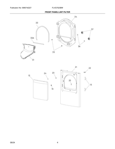 Part Location Diagram of 5304538501 Frigidaire GASKET,FRONT PANEL