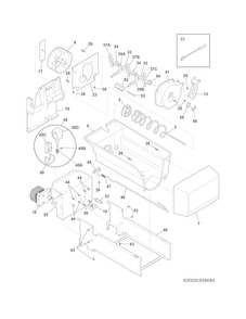 Ice Container Diagram and Parts List for EW23CS75QS0  Electrolux Refrigerator