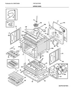 Upper Oven Diagram and Parts List for FPET3077RFE  Frigidaire Wall Oven