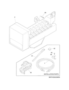 Ice Maker Diagram and Parts List for DFHS2313MFCA  Frigidaire Refrigerator