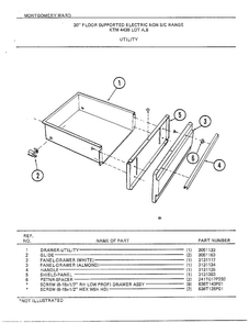 30" Floor/utility Diagram and Parts List for 4438A  Frigidaire Range