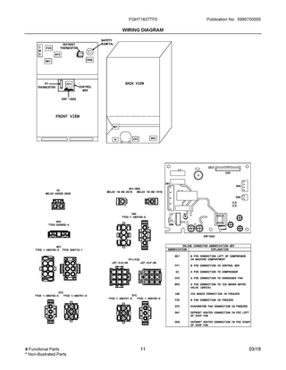 Wiring Diagram Diagram and Parts List for FGHT1837TF0  Frigidaire Refrigerator