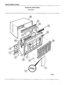 Room Air Conditioner Diagram and Parts List for 5131A  Frigidaire Air Conditioner