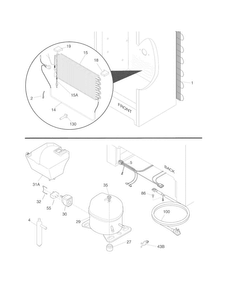 System Diagram and Parts List for LFFH17F7HWH  Frigidaire Freezer