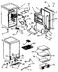 Cabinet Parts Diagram and Parts List for 56494443500  Kenmore Refrigerator