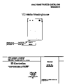 Cover Diagram and Parts List for WWS445RFT0  Westinghouse Washer