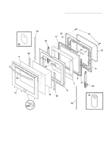 Door Diagram and Parts List for FGEF3055MFE  Frigidaire Range