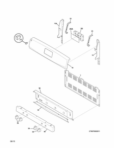 Backguard Diagram and Parts List for 79070502010  Kenmore Range