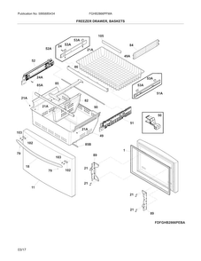 Freezer Door Diagram and Parts List for FGHB2866PFMA  Frigidaire Refrigerator
