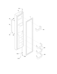 Freezer Door Diagram and Parts List for FFHS2622MSF  Frigidaire Refrigerator