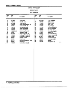 Door Parts Page 2 Diagram and Parts List for 46858-A  Frigidaire Freezer