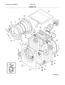 Cabinet/top Diagram and Parts List for FFFS5115PA0  Frigidaire Washer