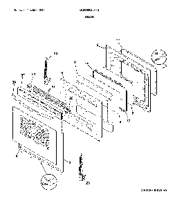 Door Diagram and Parts List for GCRG302LAFB  Frigidaire Range