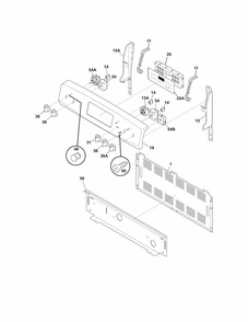 Backguard Diagram and Parts List for 79092602016  Kenmore Range
