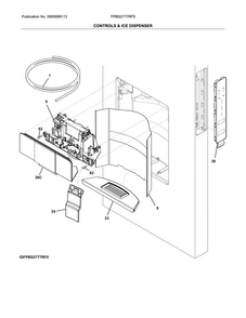 Controls & Ice Dispenser Diagram and Parts List for FPBS2777RF9  Frigidaire Refrigerator