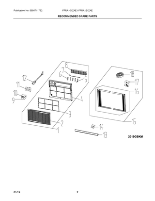 Part Location Diagram of 5304520603 Frigidaire INSTALLATION KIT