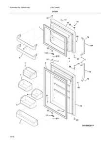Part Location Diagram of 240312419 Frigidaire DOOR STOP