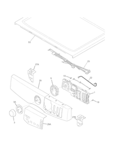 Controls/top Diagram and Parts List for FASG7074NW2  Frigidaire Dryer