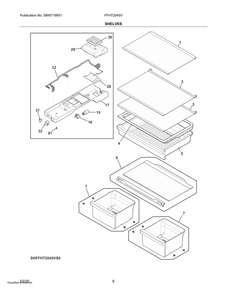 Shelves Diagram and Parts List for FFHT2045VW0  Frigidaire Refrigerator