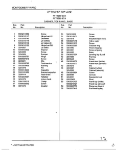 Cabinet, Top Panel, Base Page 2 Diagram and Parts List for 6389-80A  Frigidaire Washer