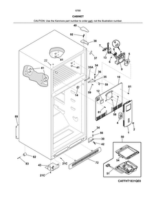 Cabinet Diagram and Parts List for 25367683413  Kenmore Refrigerator