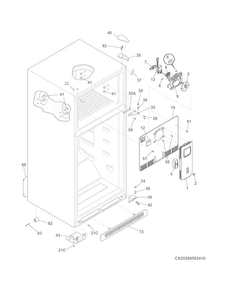 Cabinet Diagram and Parts List for FFTR1821QW2  Frigidaire Refrigerator