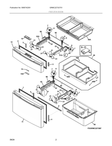 Freezer Door Diagram and Parts List for GRMC2273CF01  Frigidaire Refrigerator